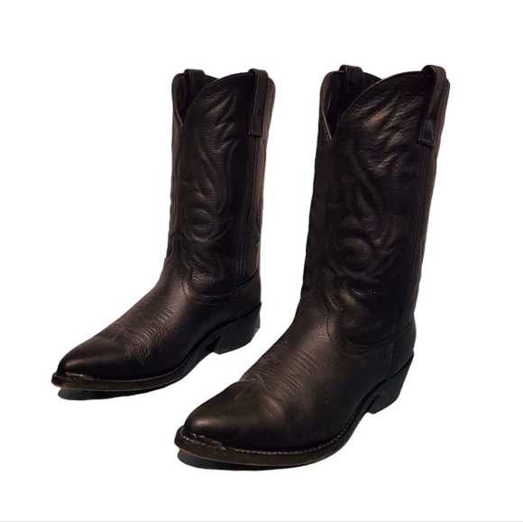 Masterson Boot Co. Black Leather Cowboy Western Boots Men's Size 8.5EW - Picture 4 of 10